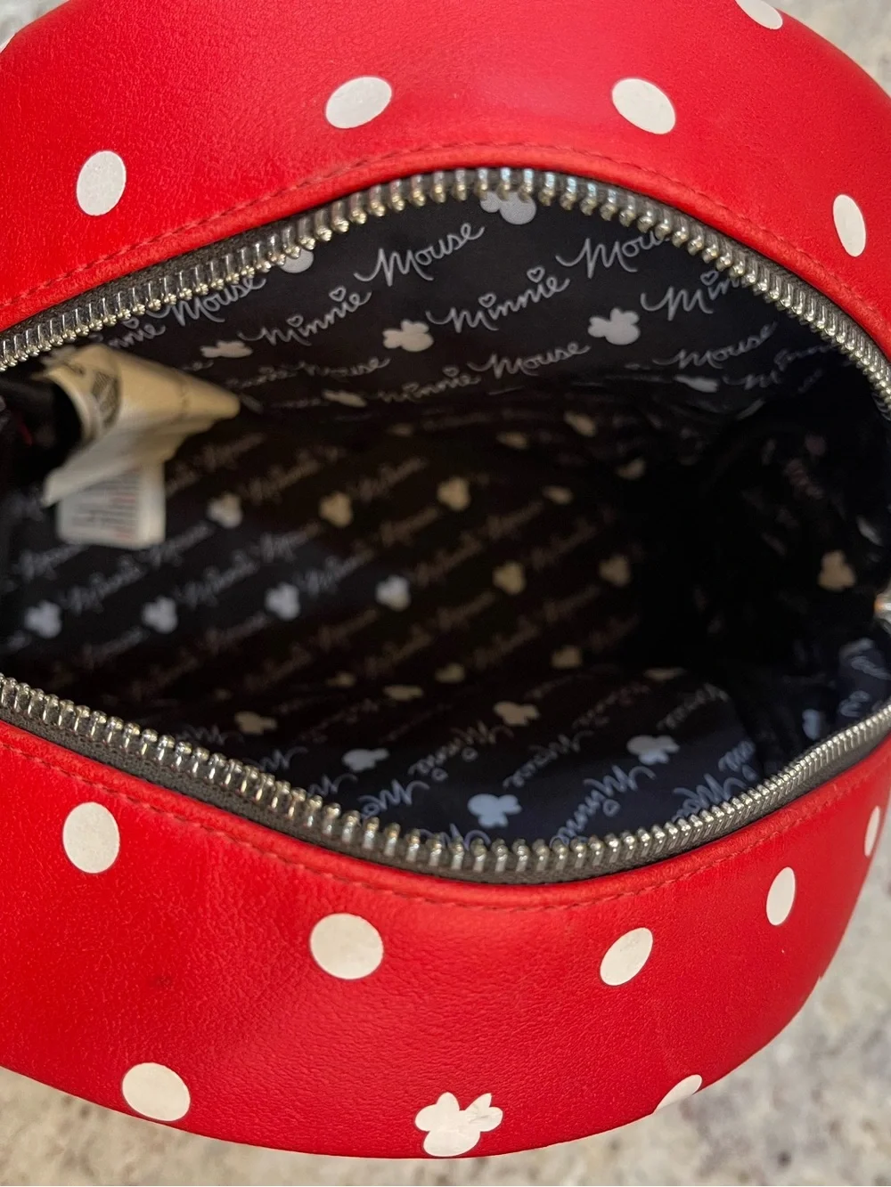 Disney Loungefly Red, Black & White Minnie Mouse Polka Dot Bow Kids Backpack